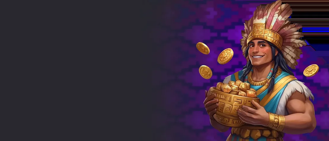 Grafica ufficiale di Incaspin Casino con i tesori Inca e i quattro livelli del programma fedeltà